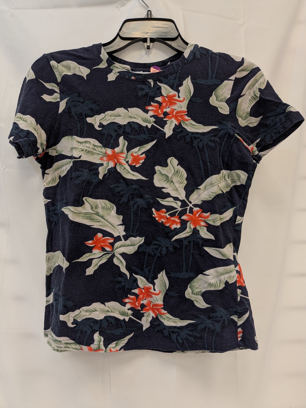 SMITH Navy Short-Sleeve Tropical Floral Tee
